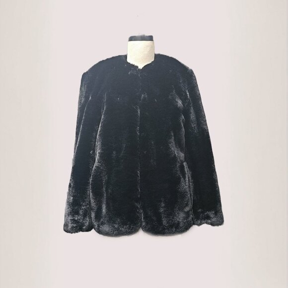 GAP Fur Cropped Jacket - Picture 1 of 4